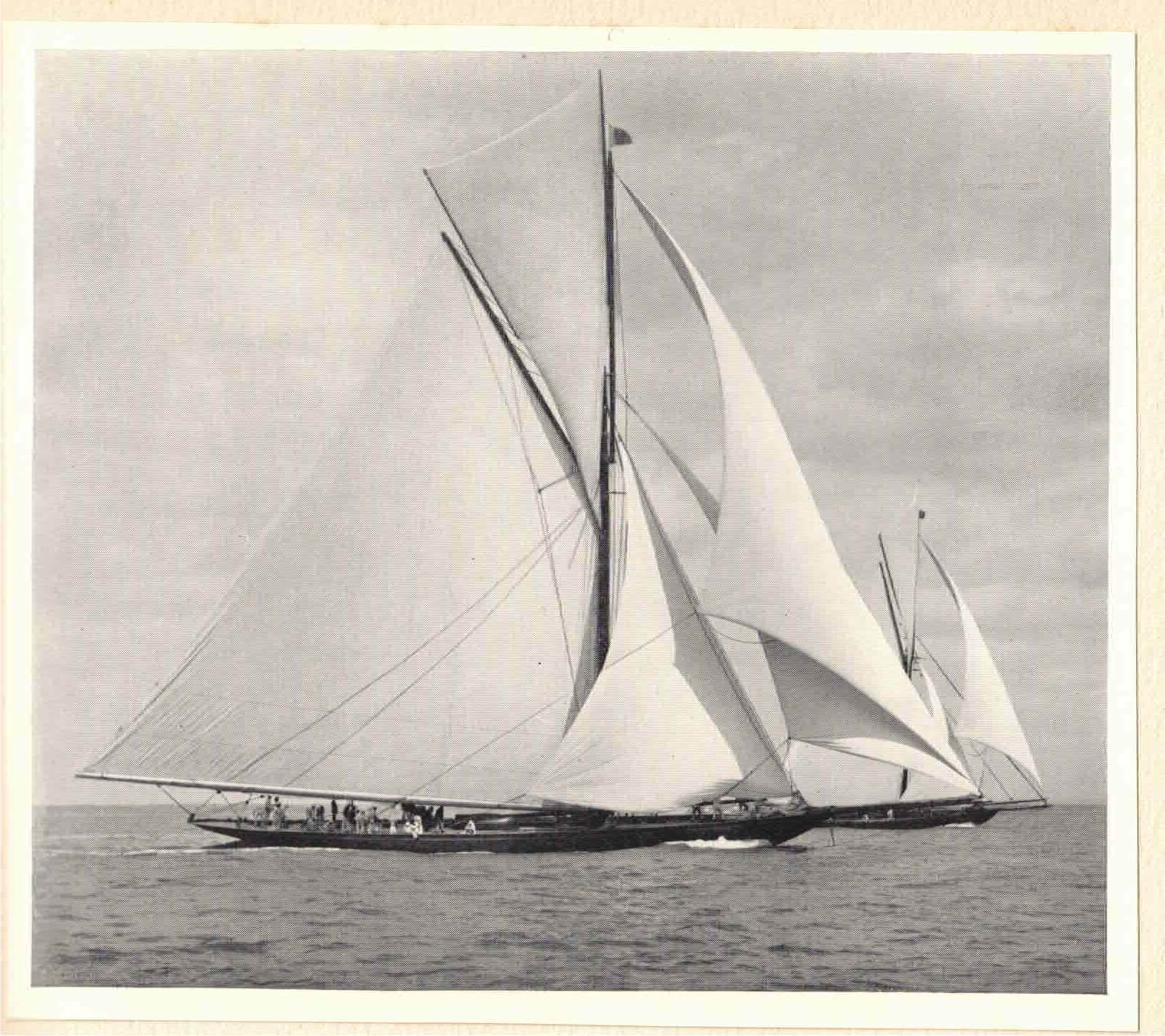 Racing against the cutter Meteor in 1896